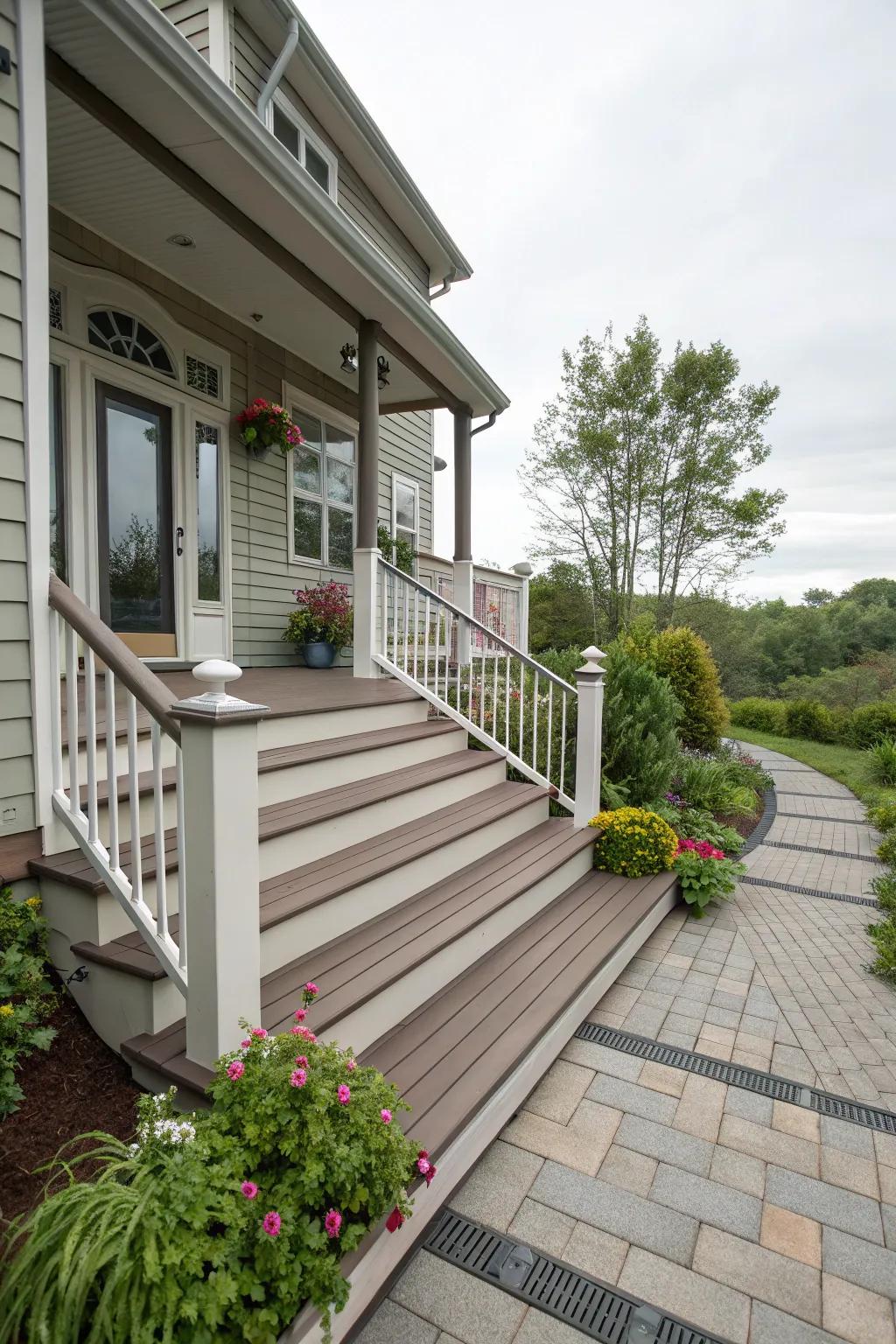 Welcome guests with striking stairs and pathways.