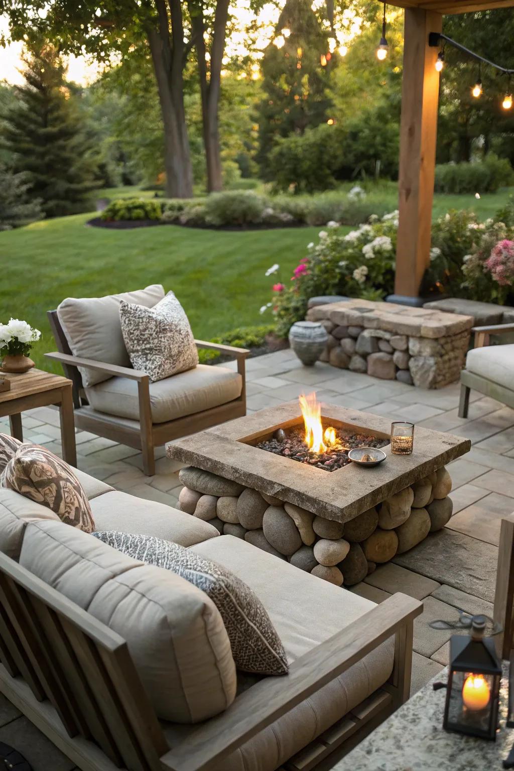 Cozy and stylish outdoor living area perfect for relaxing and socializing.