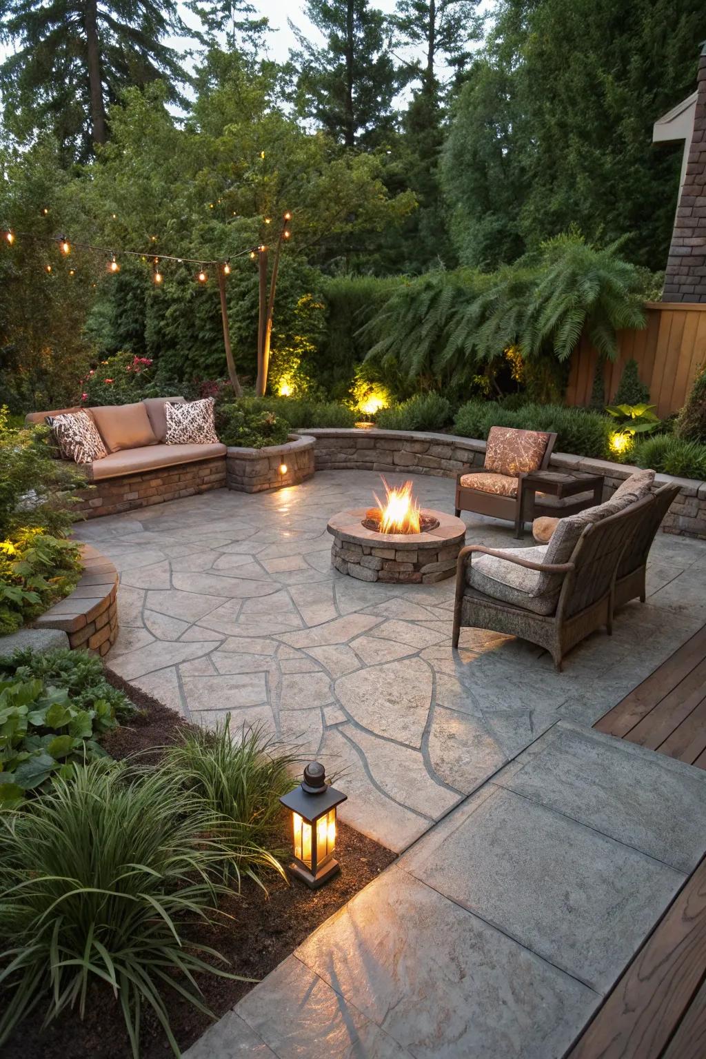 Garden integration creates a seamless flow between patio and nature.