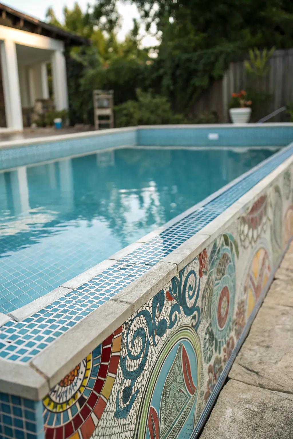 Artistic tiles add a burst of color and creativity to your pool.