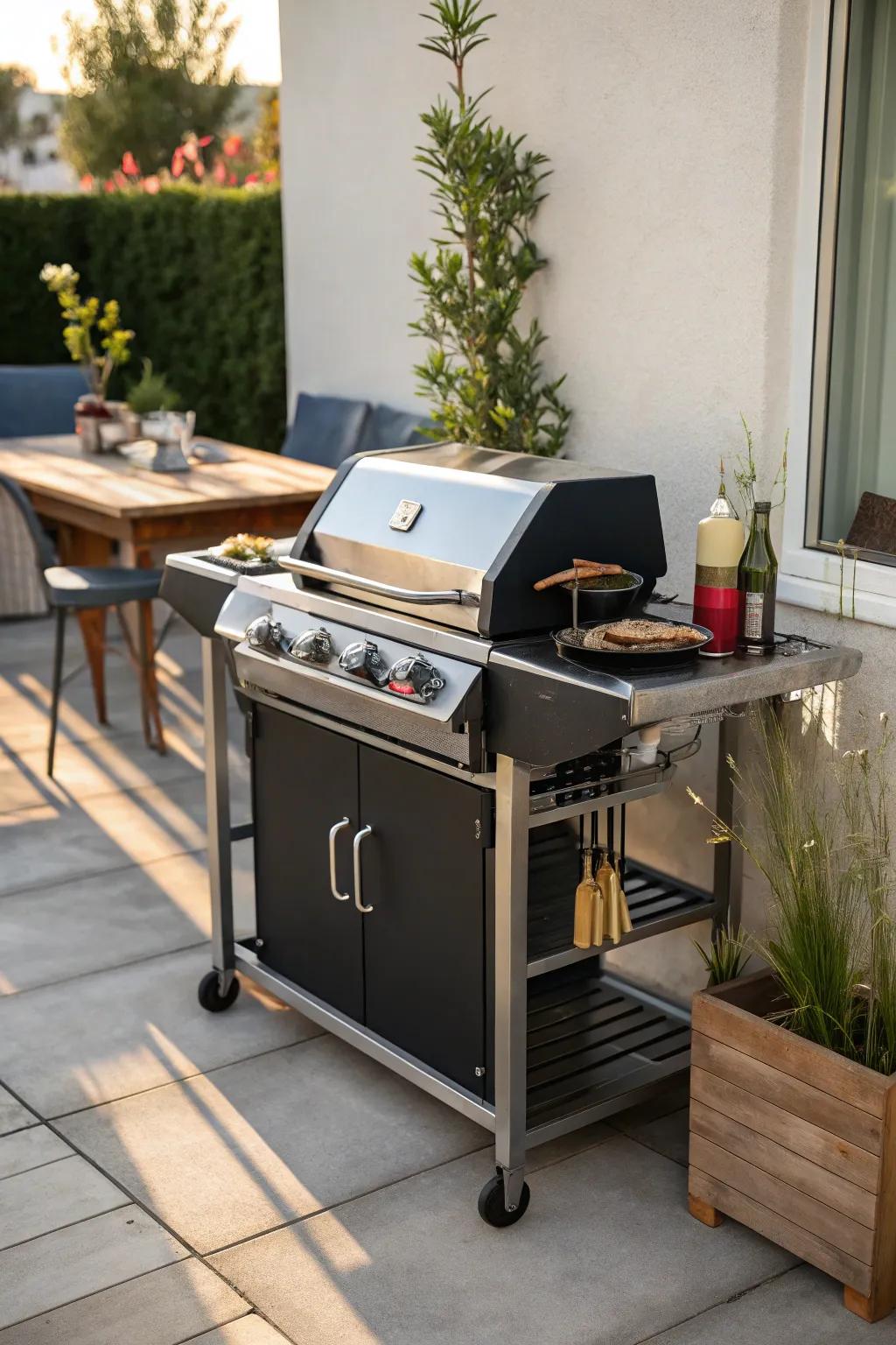 Rolling grill carts for ultimate convenience.