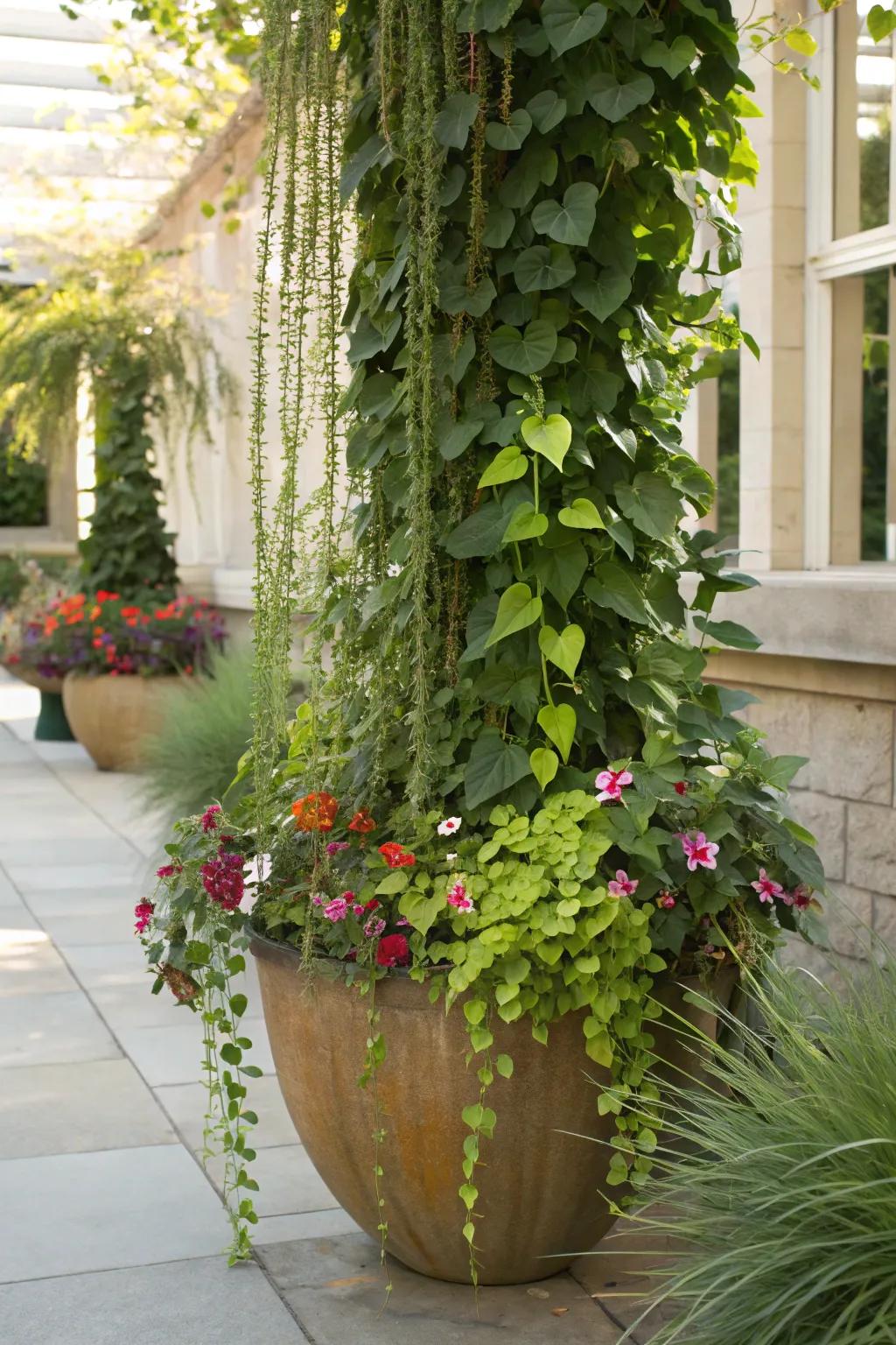 Height and drama in one stunning planter.