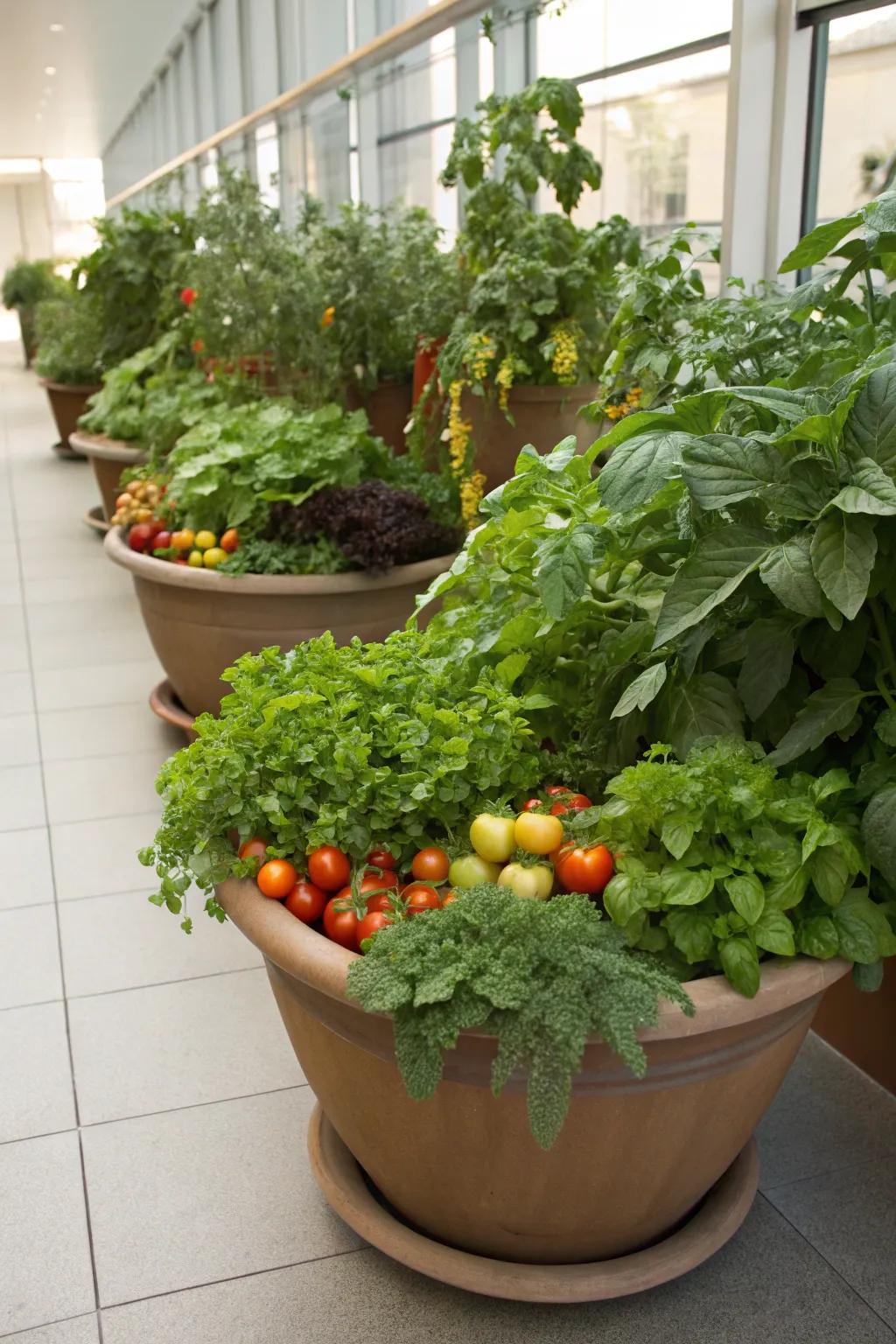 Enjoy fresh produce from your own edible planters.