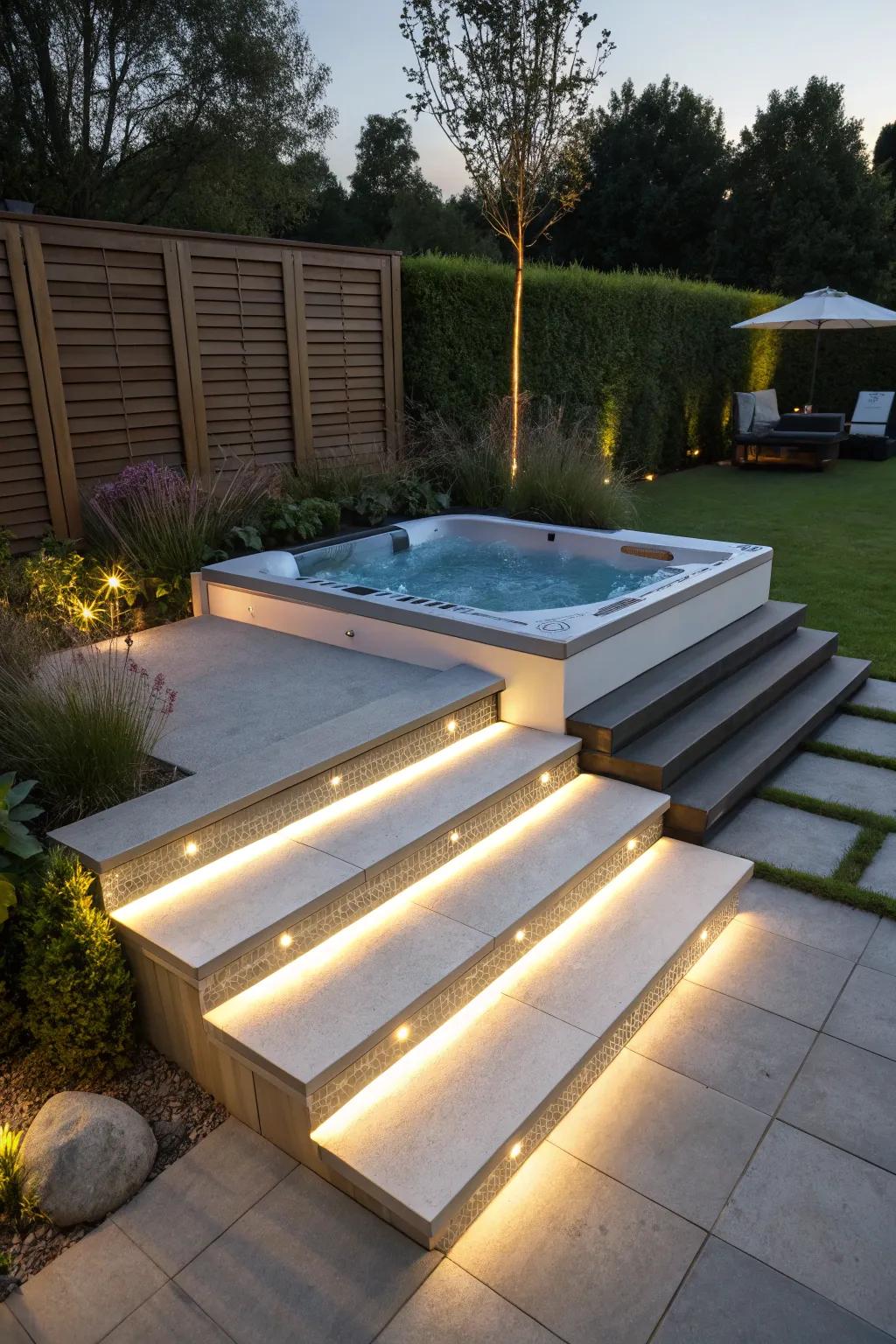 Impress with eye-catching floating effect steps.