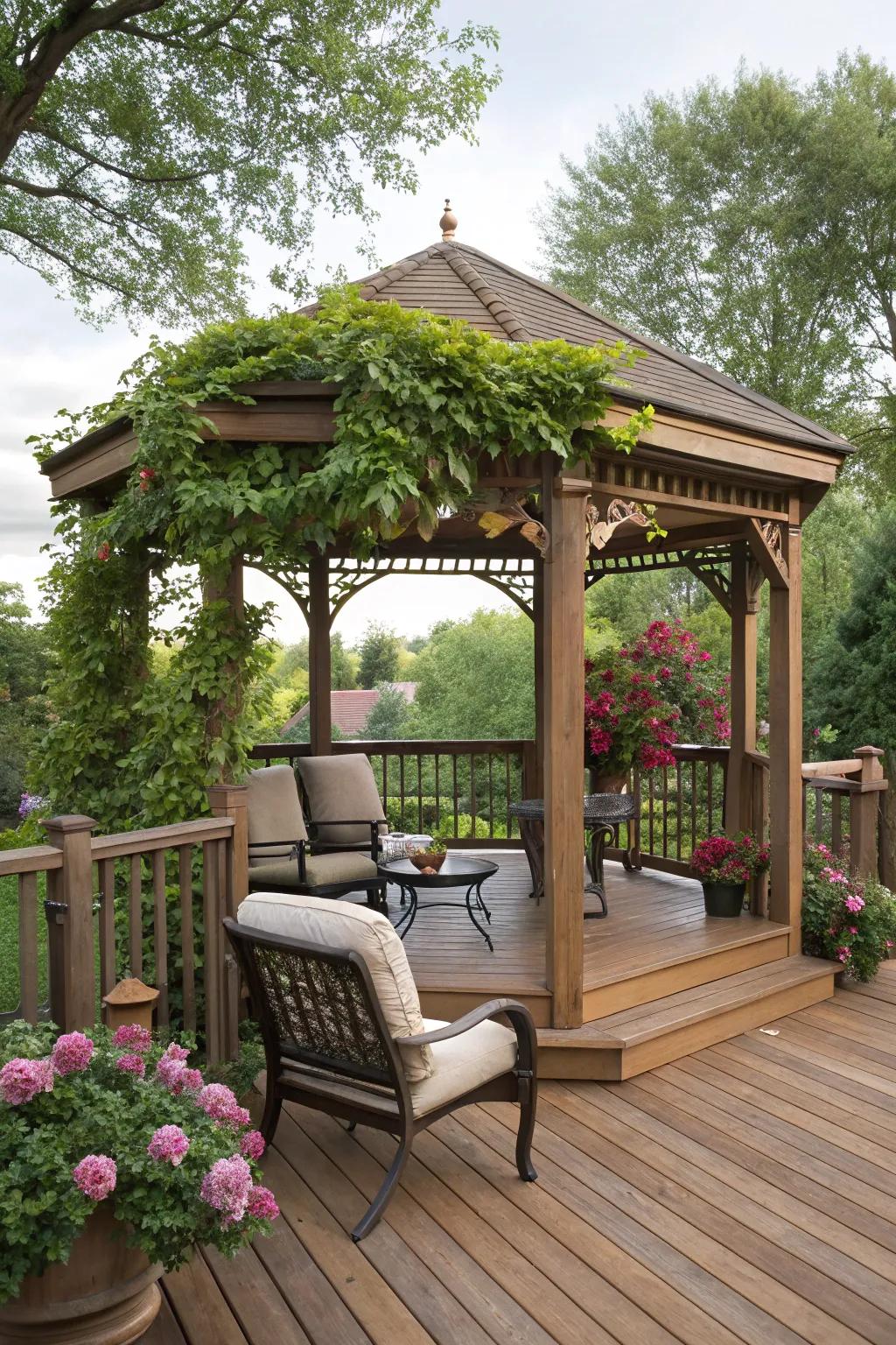 Gazebos add style and functionality to decks.