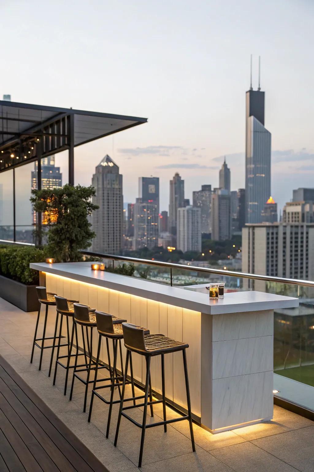 Elevate your entertaining with a chic rooftop bar.