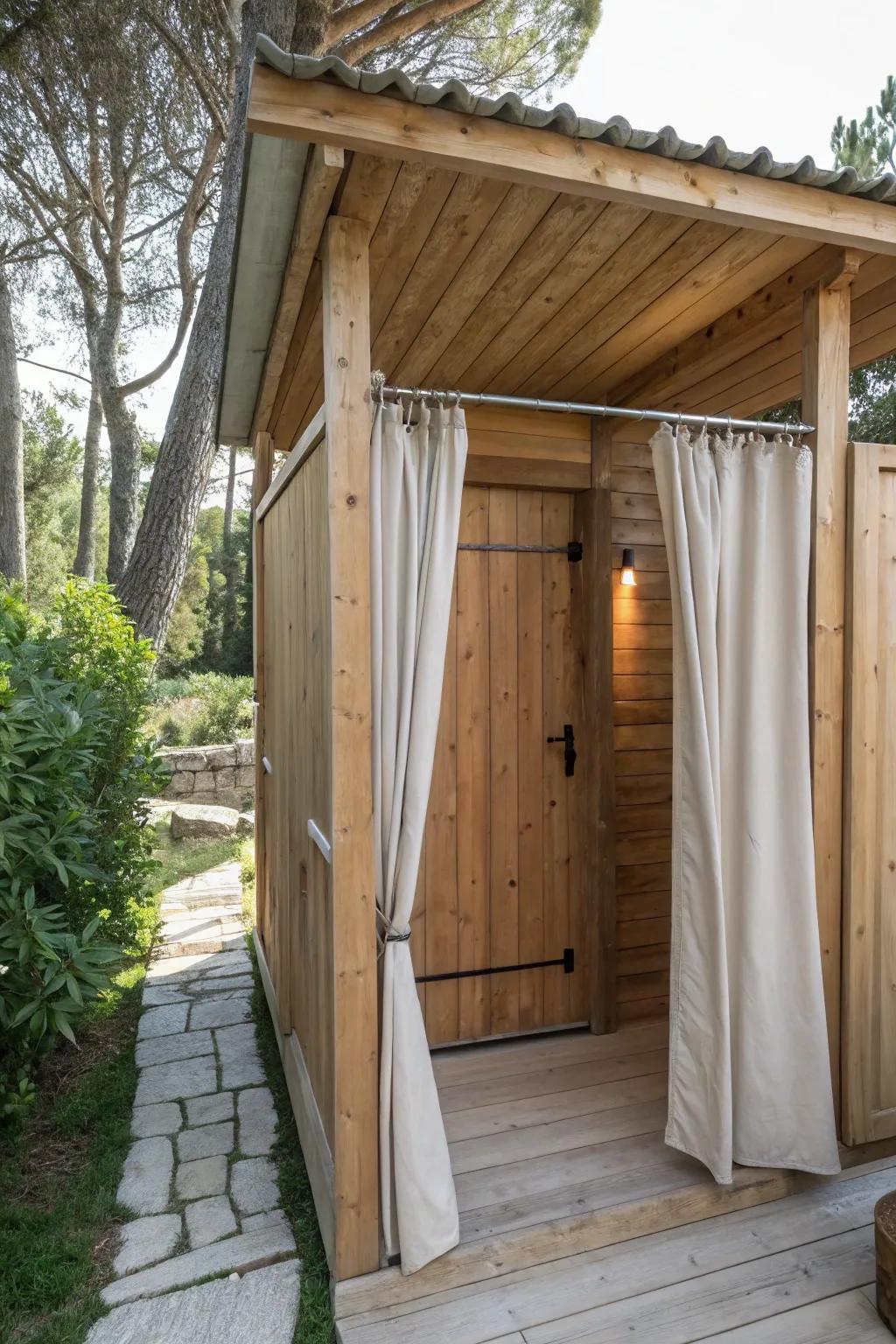 Durable materials for lasting outdoor bathrooms.