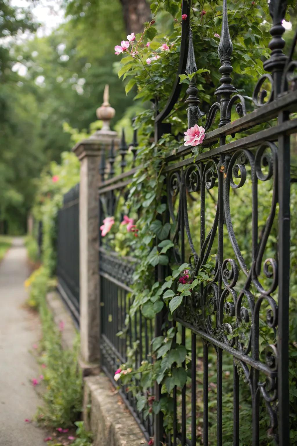 Wrought iron fences add a touch of classic Spanish elegance.