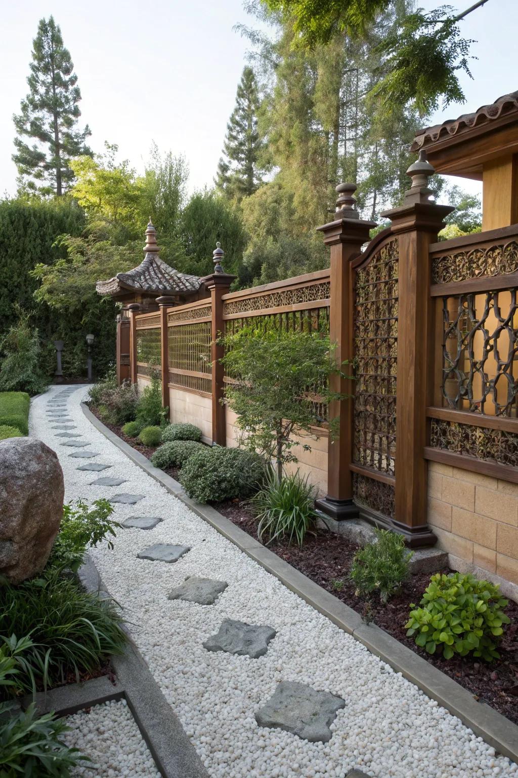 Zen gardens add tranquility and contrast.