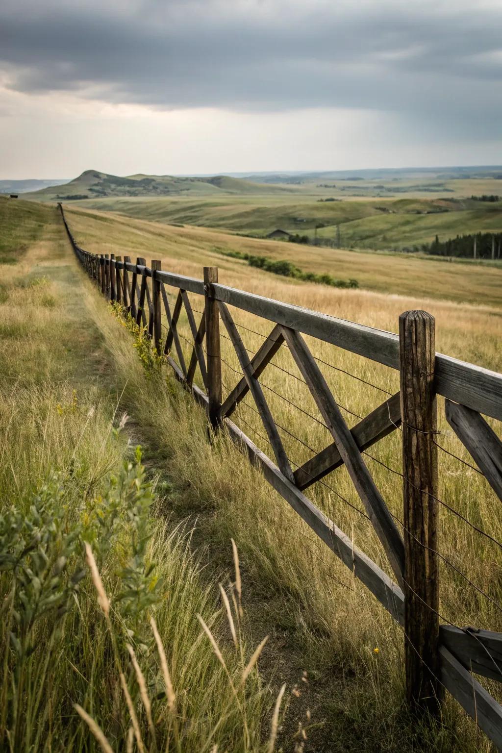 Crossbuck pattern fences deliver both charm and strength.