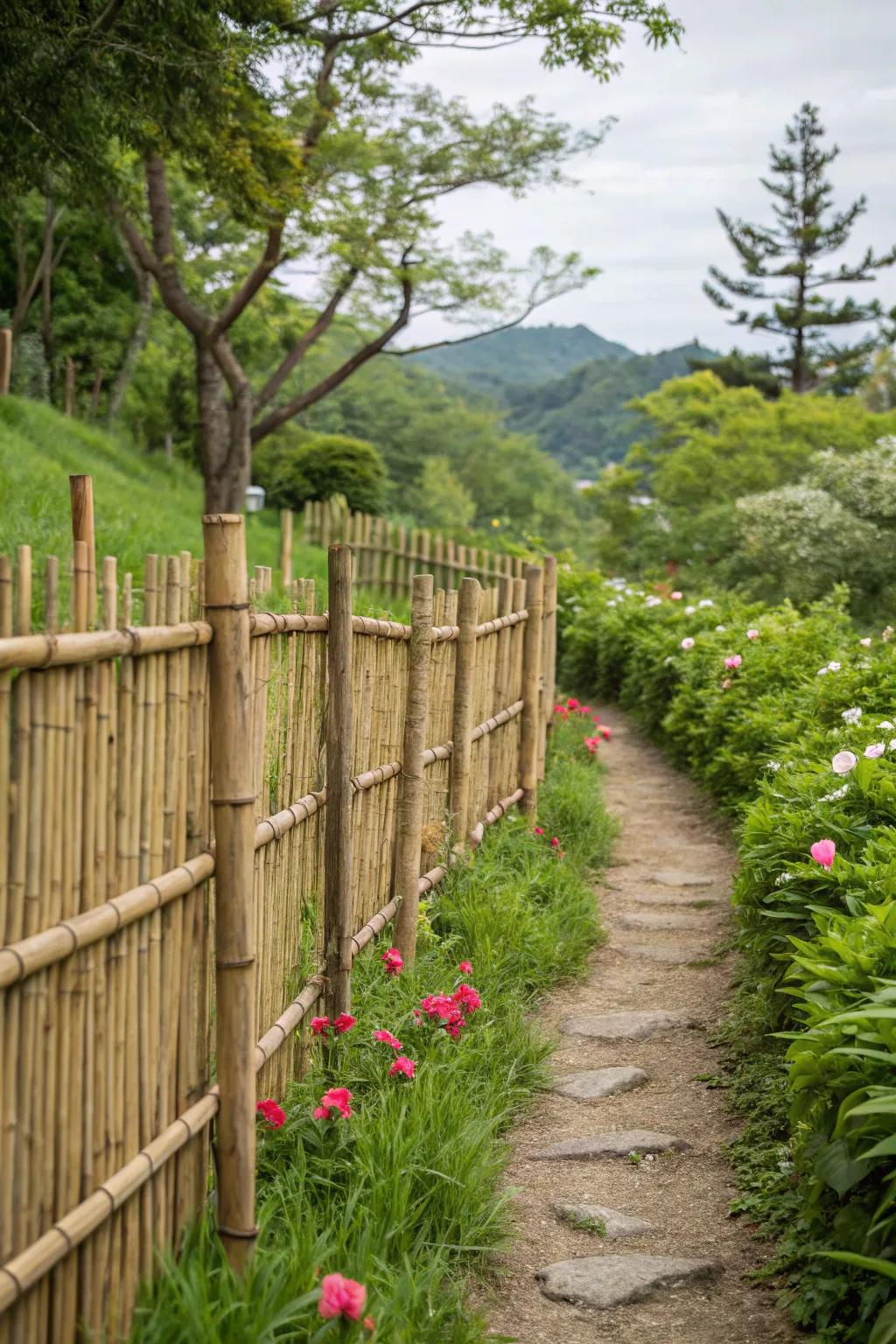 Eco-friendly bamboo fences combine style and sustainability.