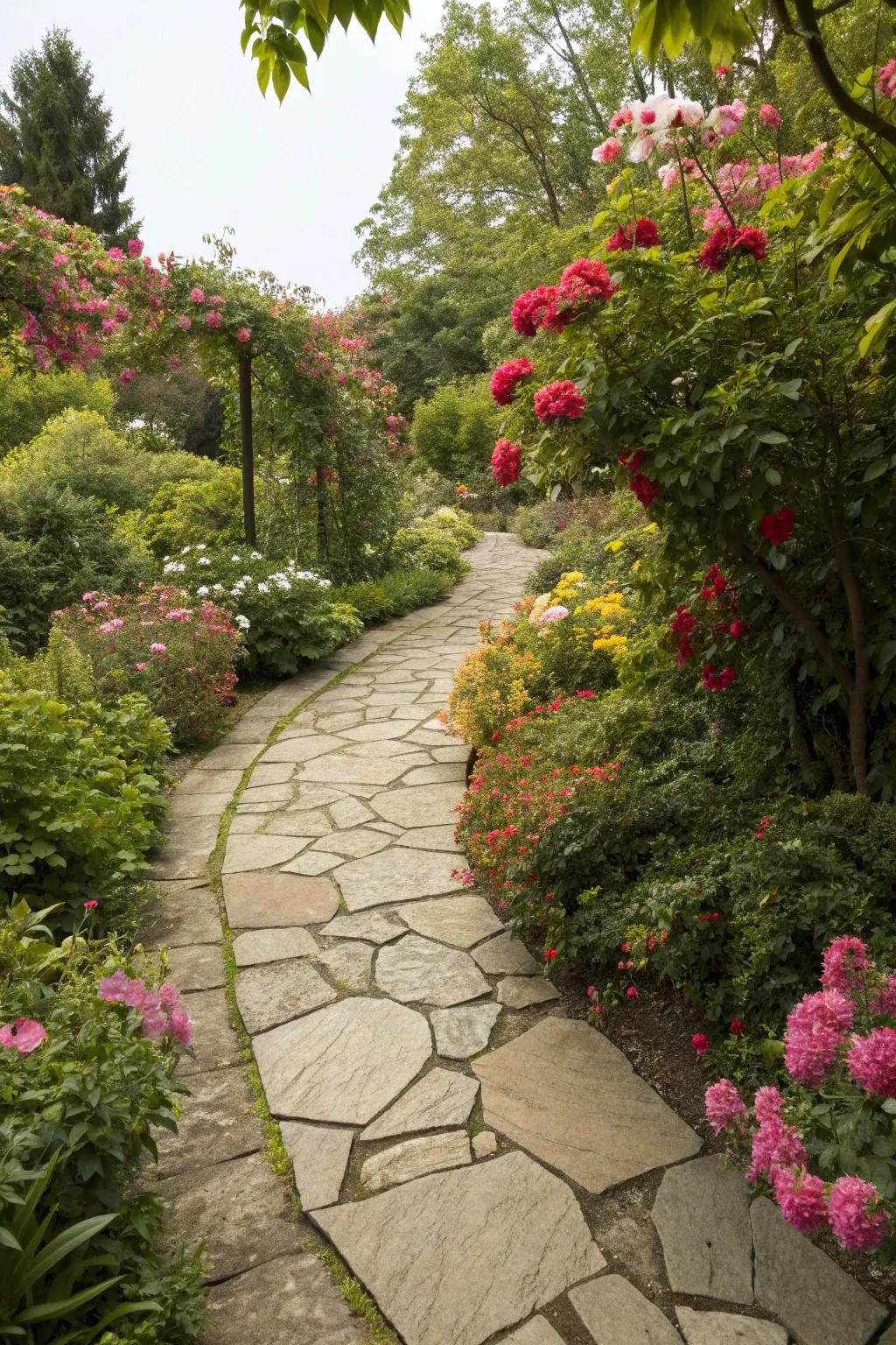 Natural stone tiles offer timeless elegance.