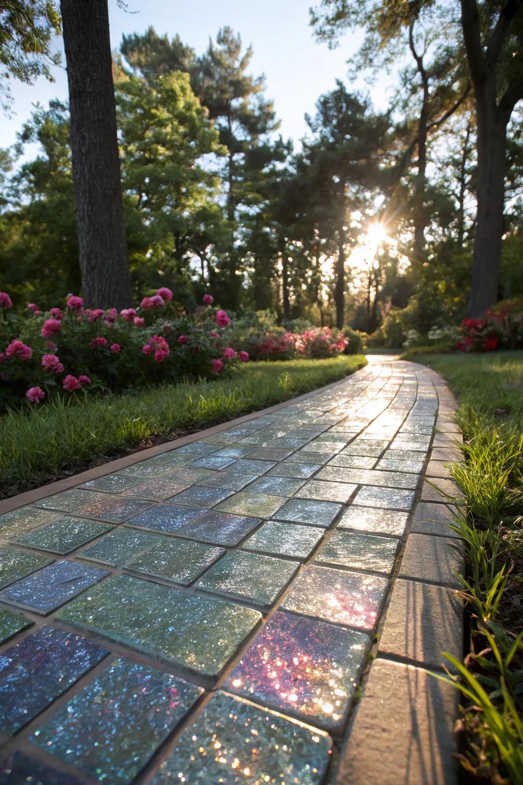 Surprise with the sparkle of recycled glass tiles.