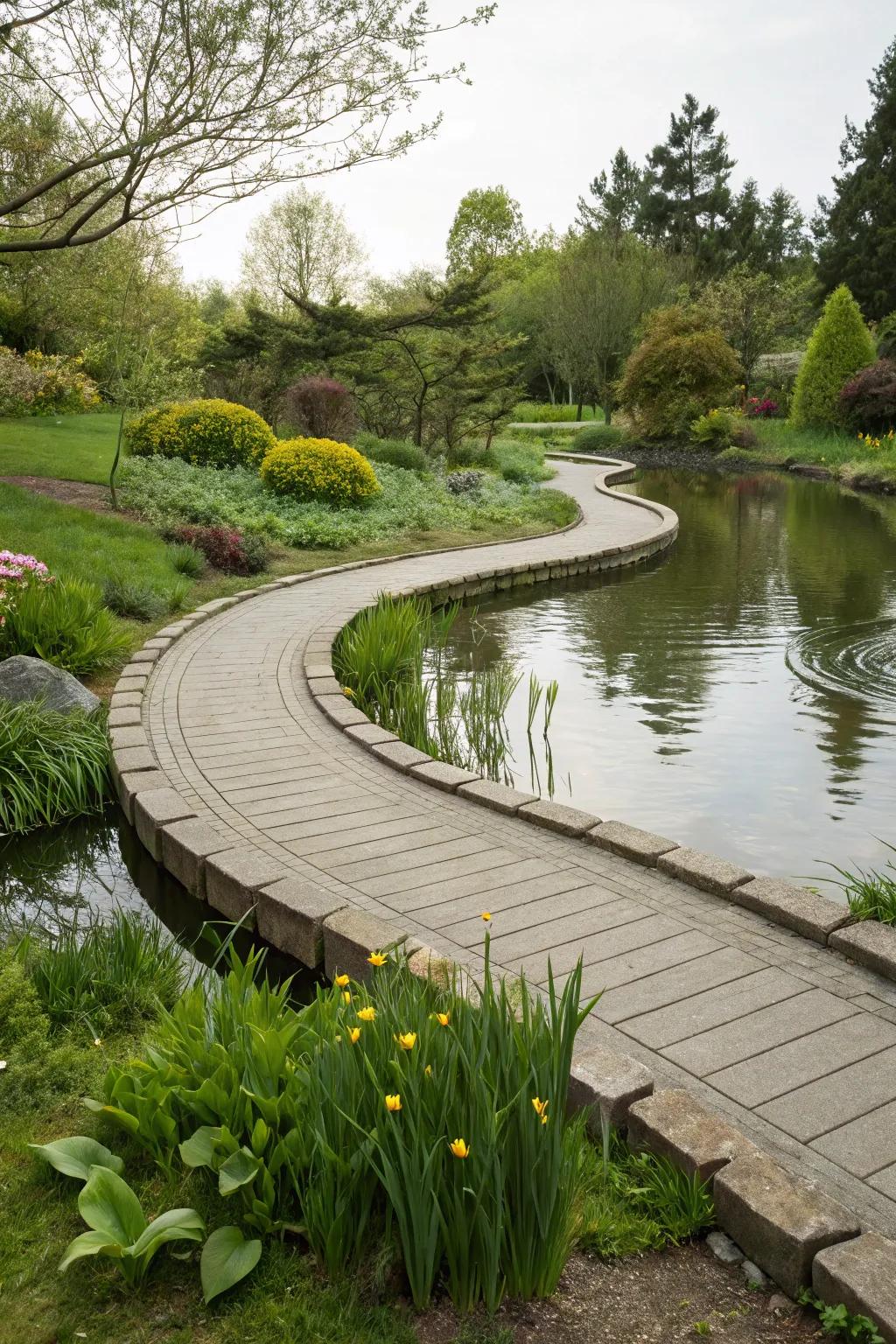 Let your walkway flow naturally with the landscape.