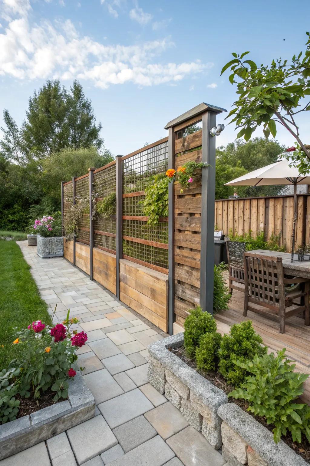 Recycled materials offer unique and sustainable fencing options.
