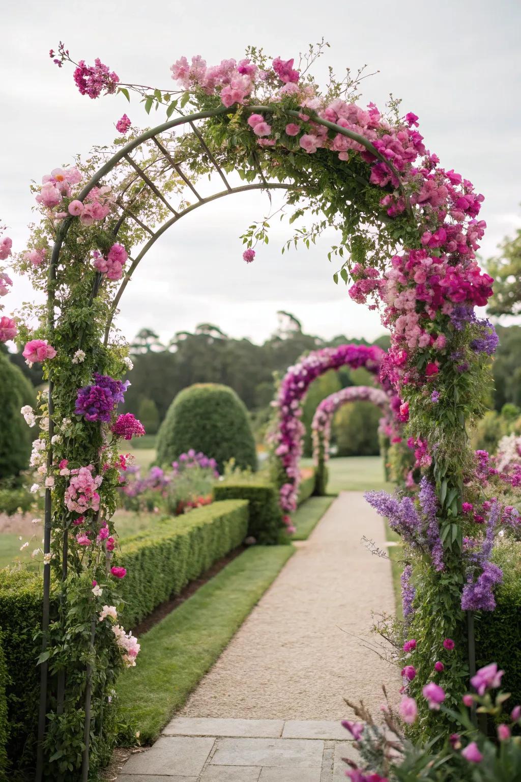 A captivating gladiolus arch welcoming visitors.