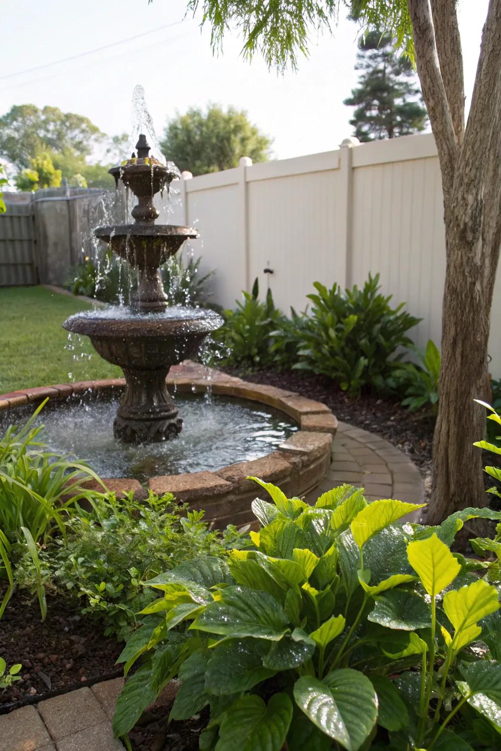 Elegant water feature enhancing outdoor serenity.