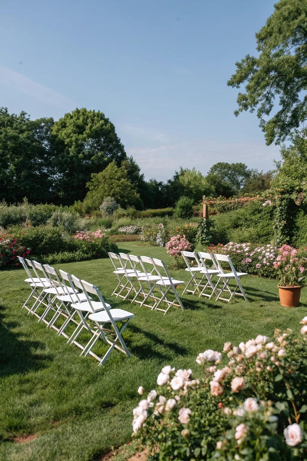 Folding chairs offer practical, flexible seating for any event.