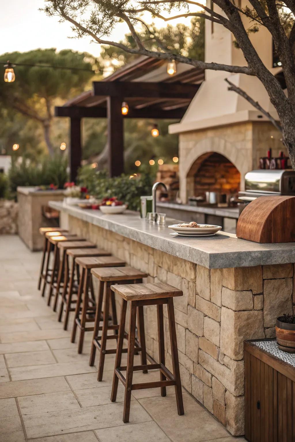 Bar seating makes your kitchen a social hub.