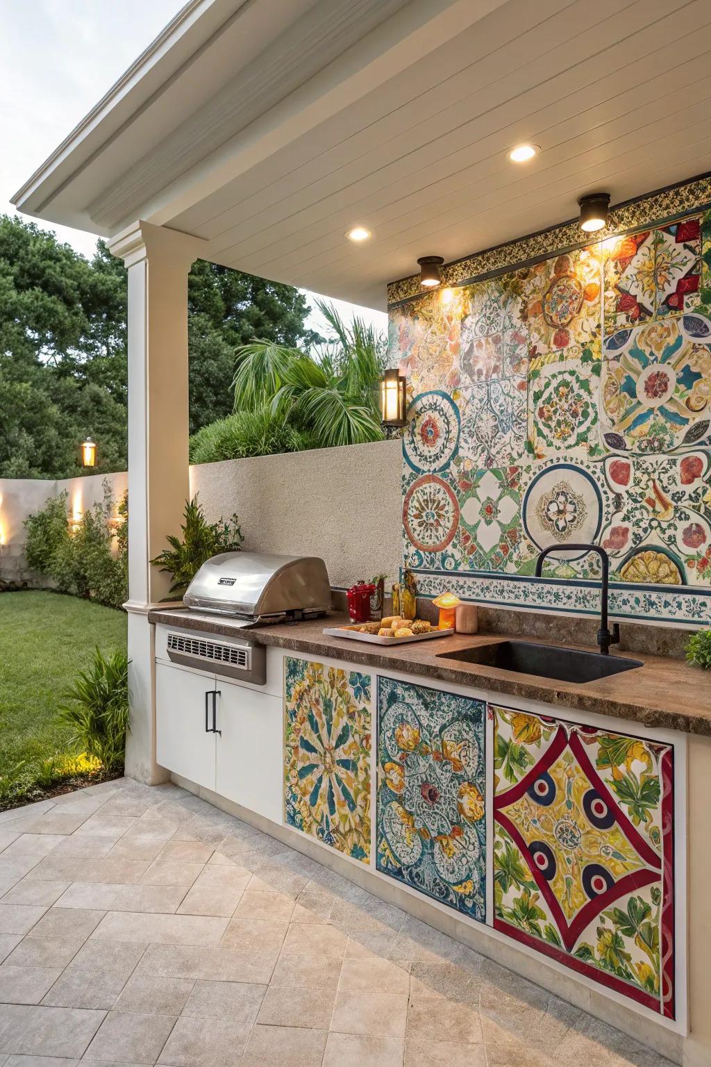 Tile backsplashes add color and character.