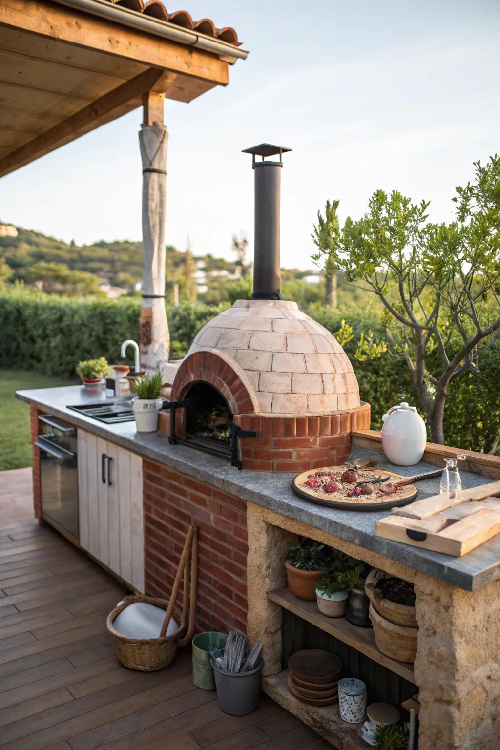 Pizza ovens bring a unique culinary experience outdoors.