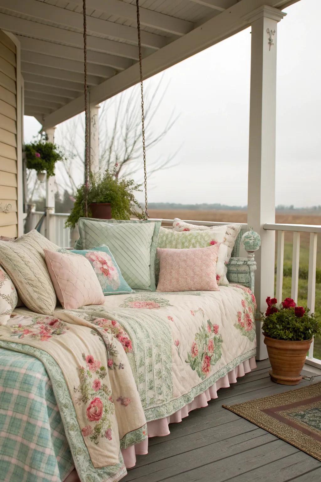 Floral patterns and pastels bring classic Southern comfort.