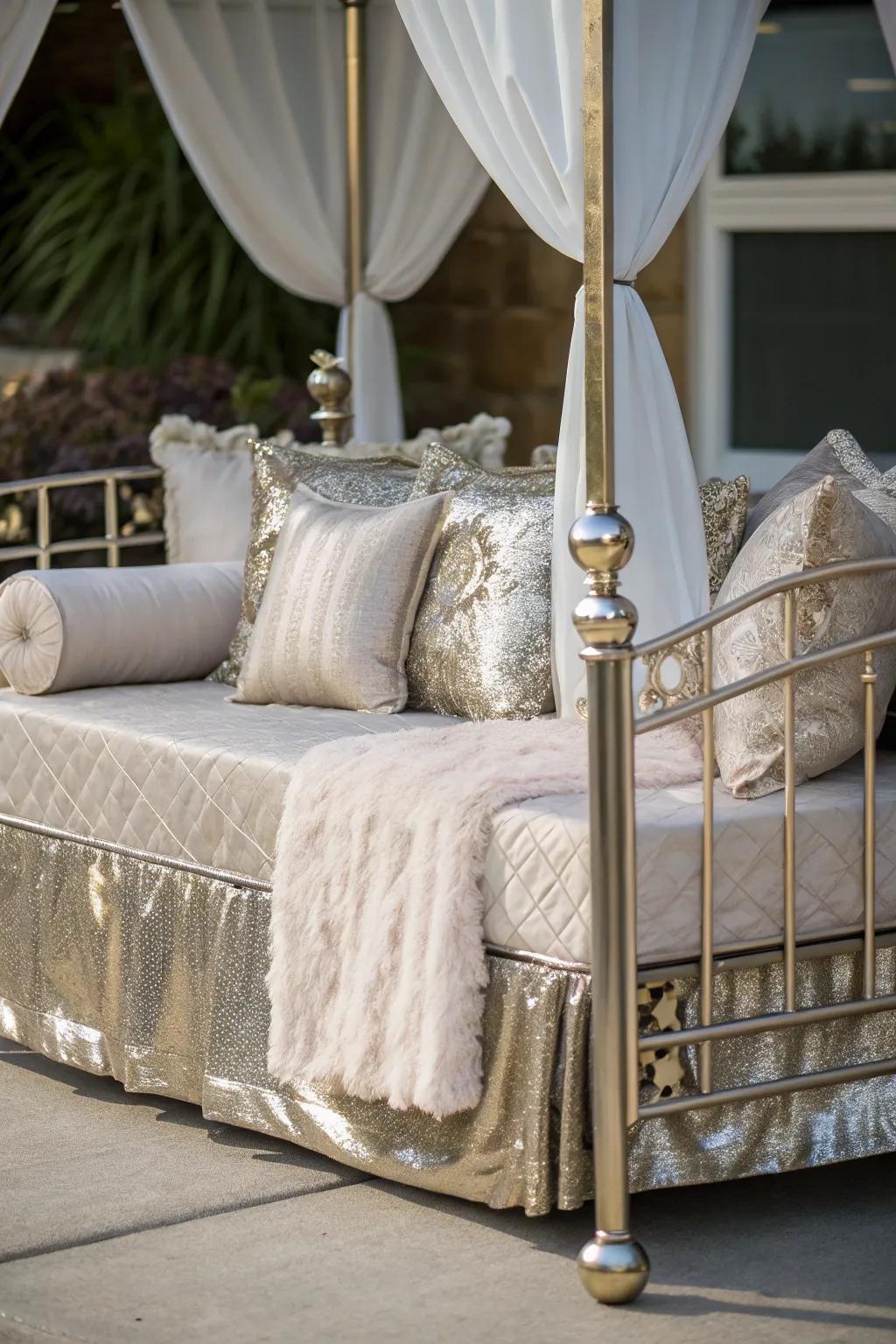 Metallics and plush fabrics add a touch of glamour.