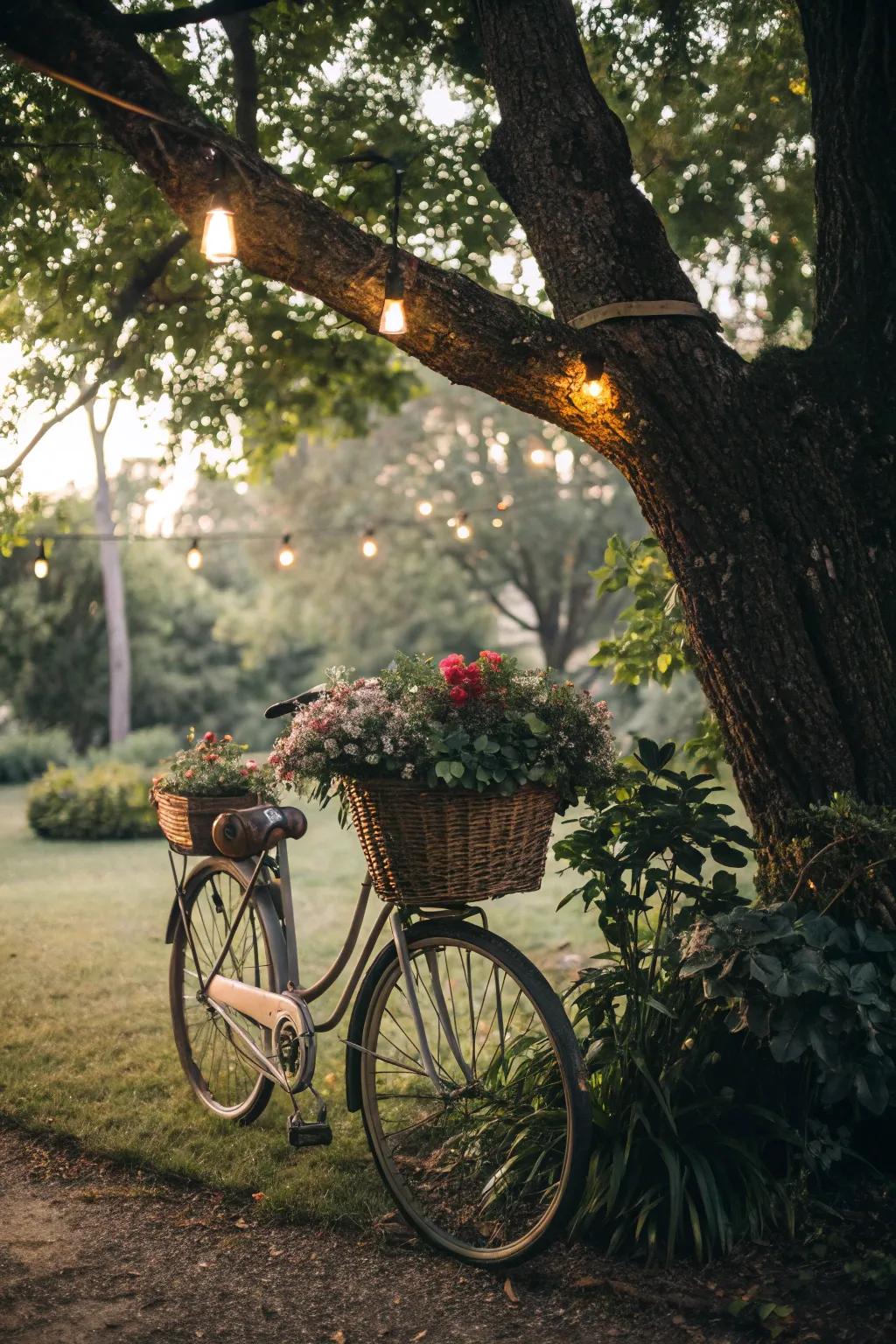 A bicycle shade garden for those tricky spots.