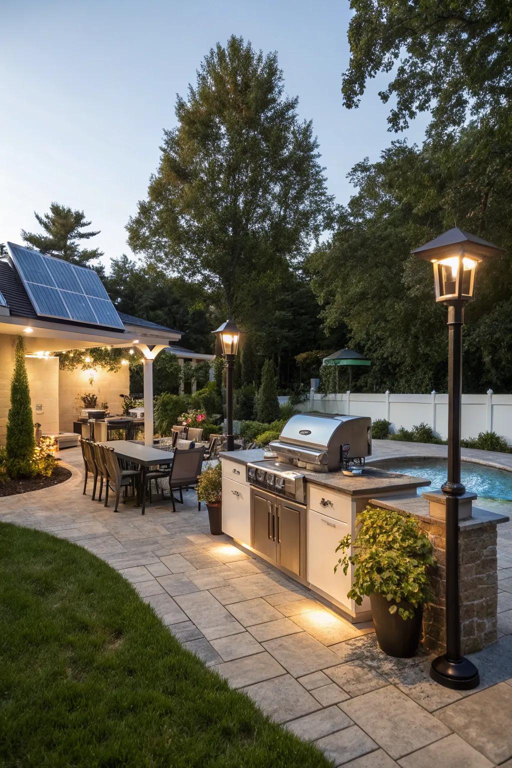 Eco-conscious elements improve outdoor sustainability.