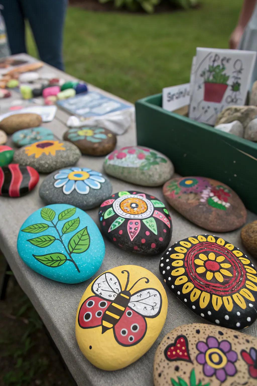 Handmade garden markers add a personal touch.