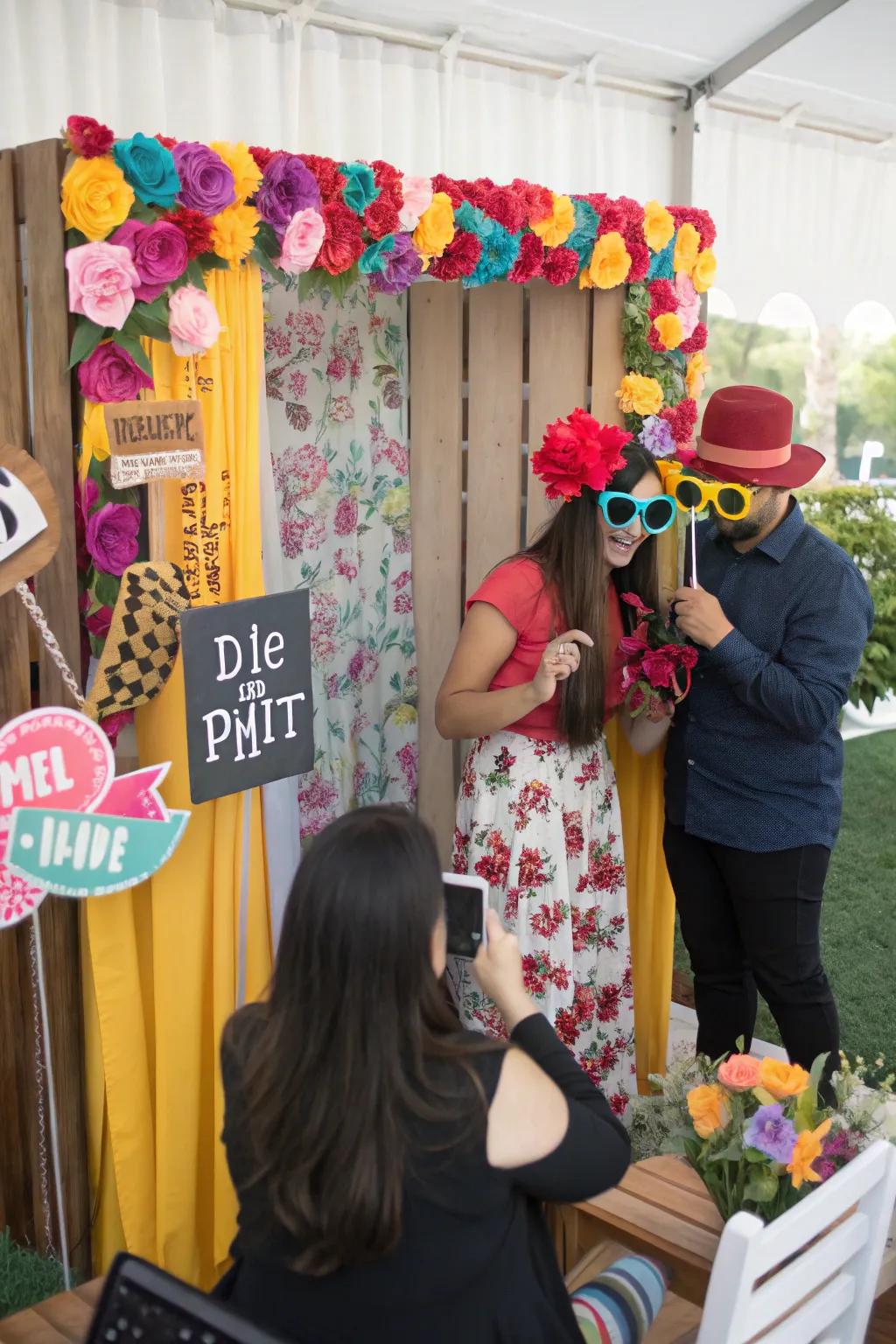 A DIY photo booth adds fun and creativity, capturing memorable moments from the celebration.