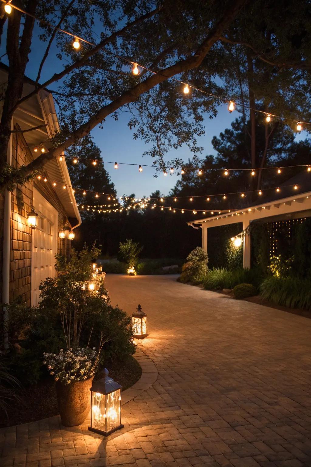 Transform your driveway with beautiful ambient lighting.