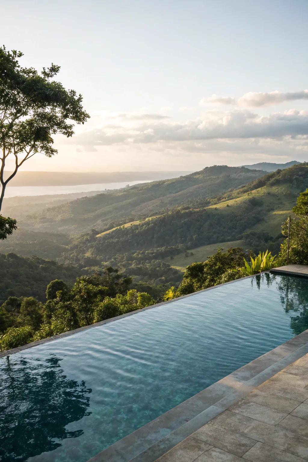 An infinity edge pool merges seamlessly with the horizon for a stunning effect.