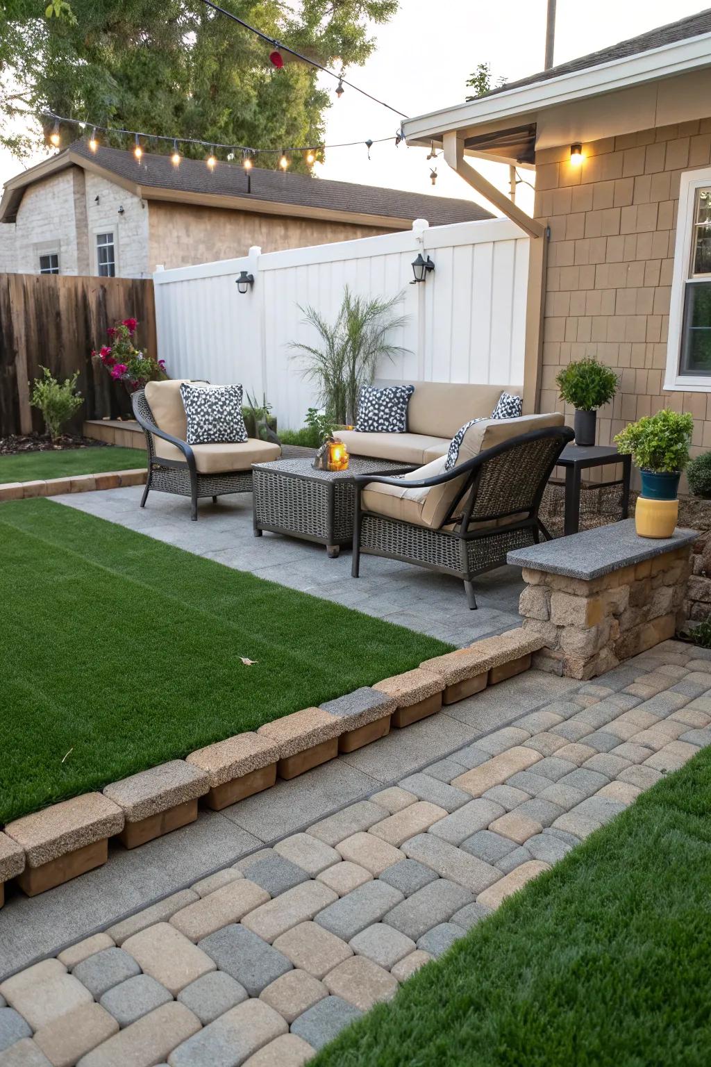 A laid-back turf lounge area perfect for relaxation.