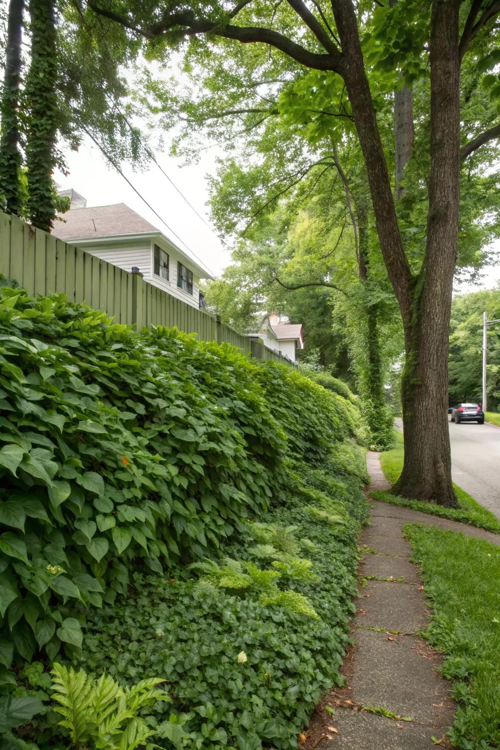 Dense foliage on berms can effectively absorb and reduce noise.