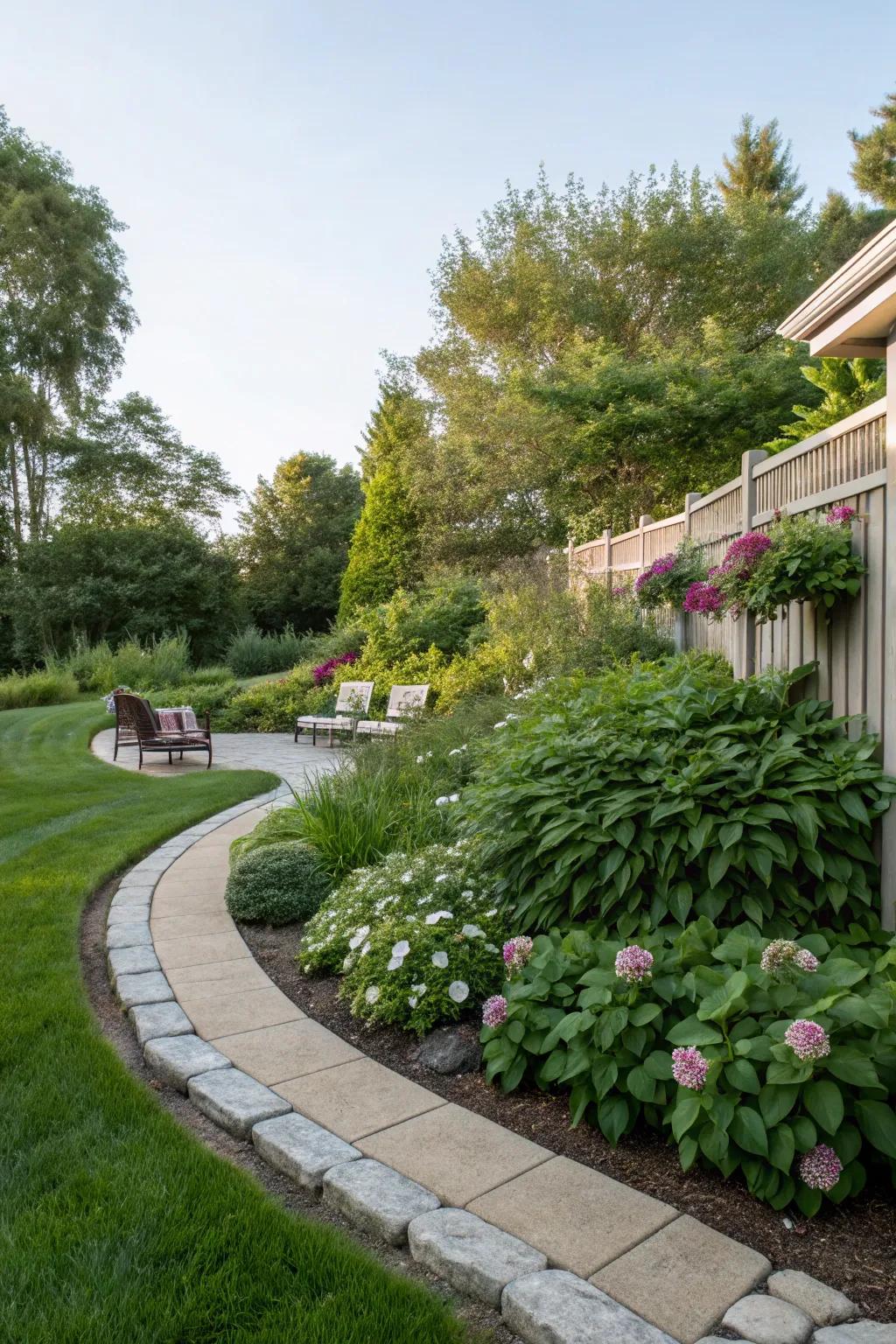 Curved berms offer a natural and aesthetically pleasing barrier.