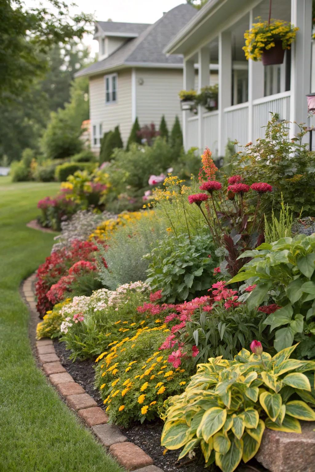 Seasonal plants keep your berm dynamic and ever-changing.