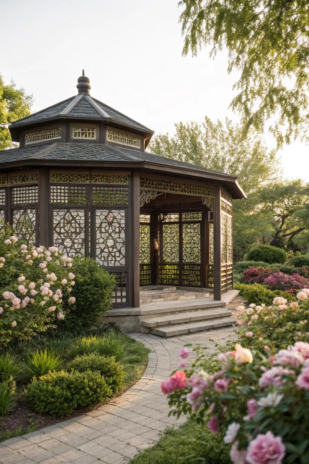 Privacy walls turn your pavilion into a secluded sanctuary.