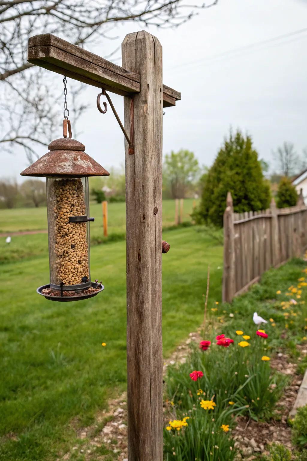 Create charm with a DIY wooden post using reclaimed materials.