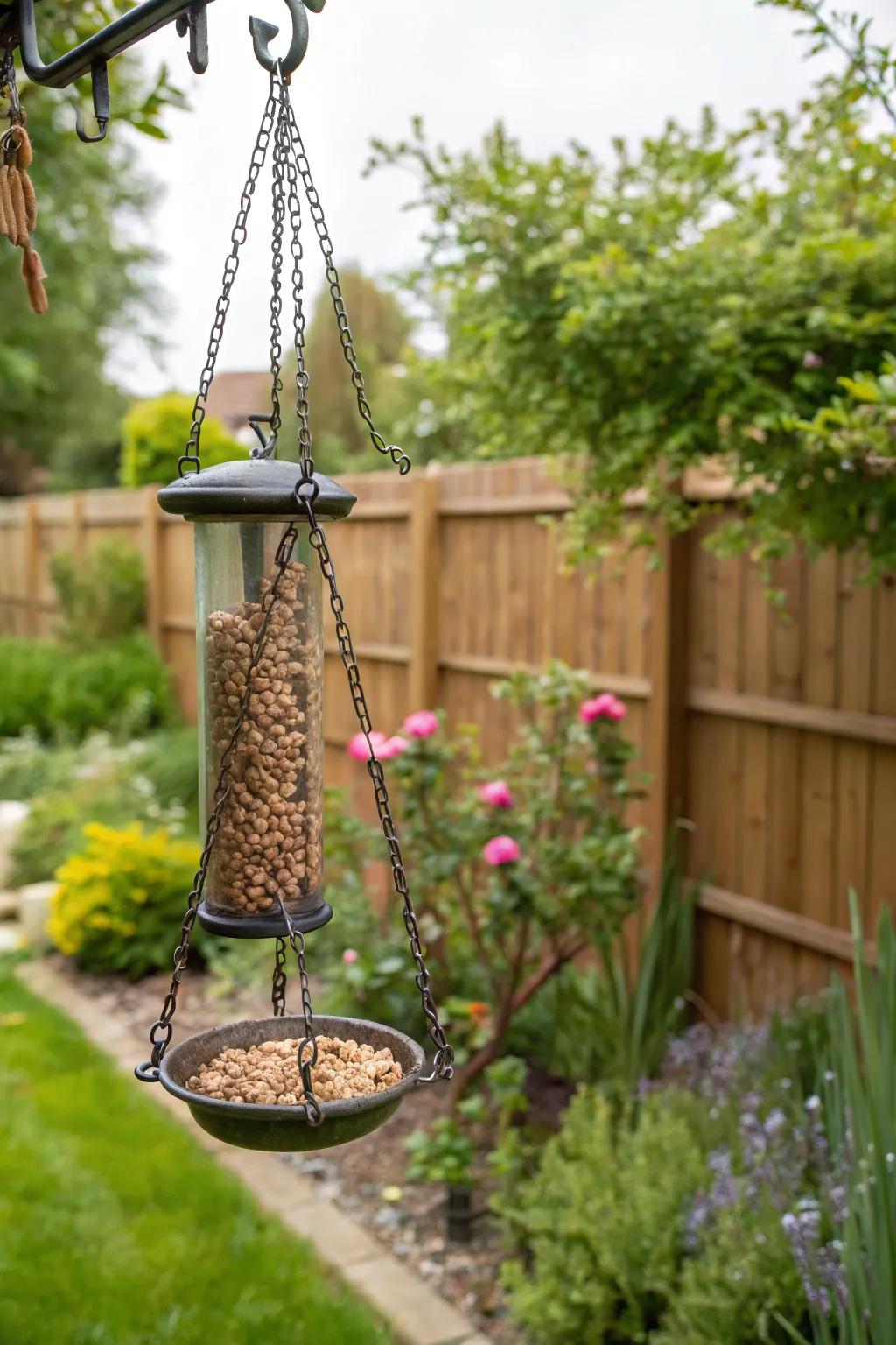 Hanging chain systems offer easy feeder height adjustments.