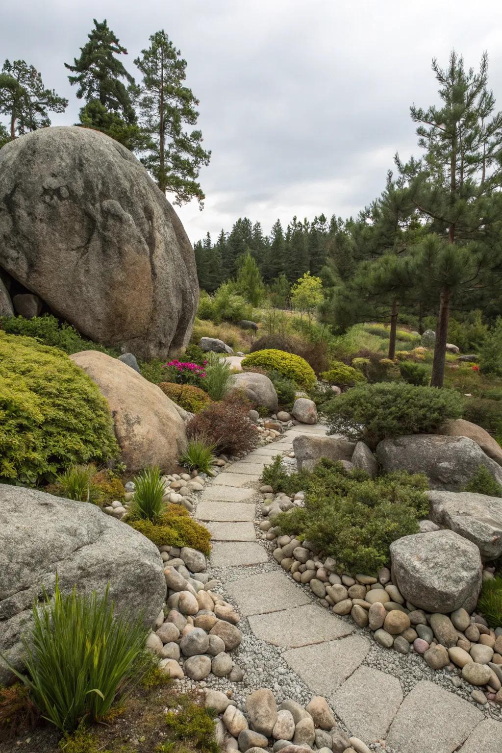 Boulders create dramatic focal points in your garden.