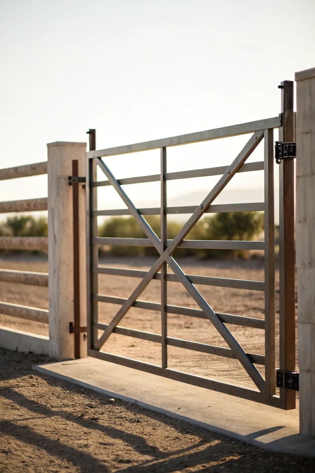 Minimalist gate design emphasizing clean and simple lines.