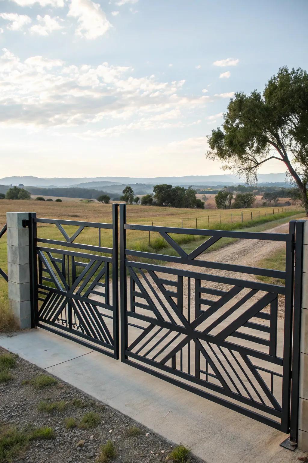 Geometric designs bring modern style to your gate.
