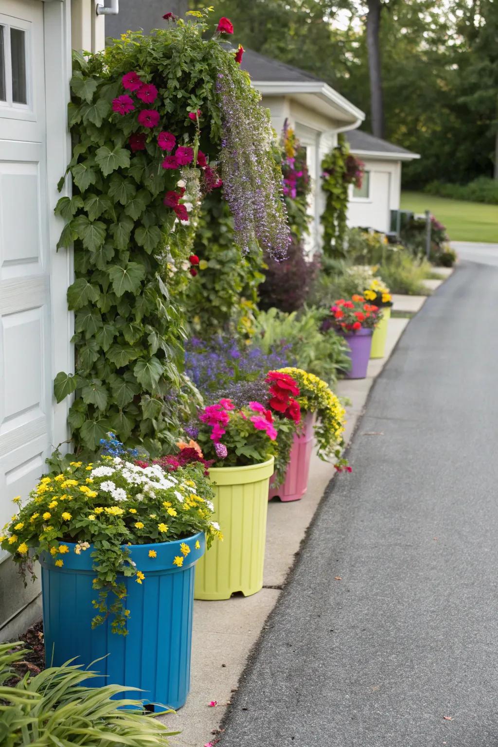 Add a burst of color with varied plant selections.