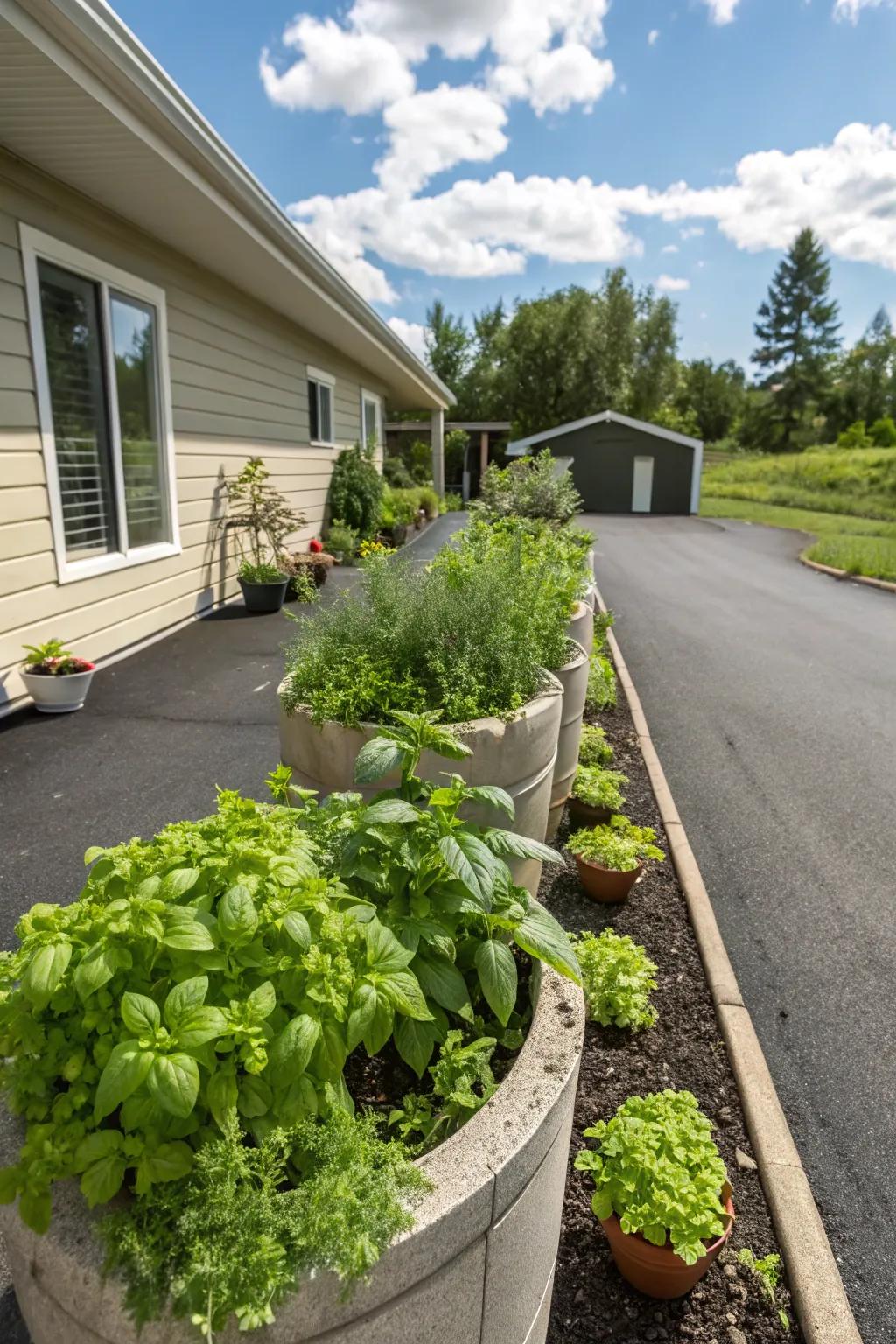 Add practicality with herb garden planters.