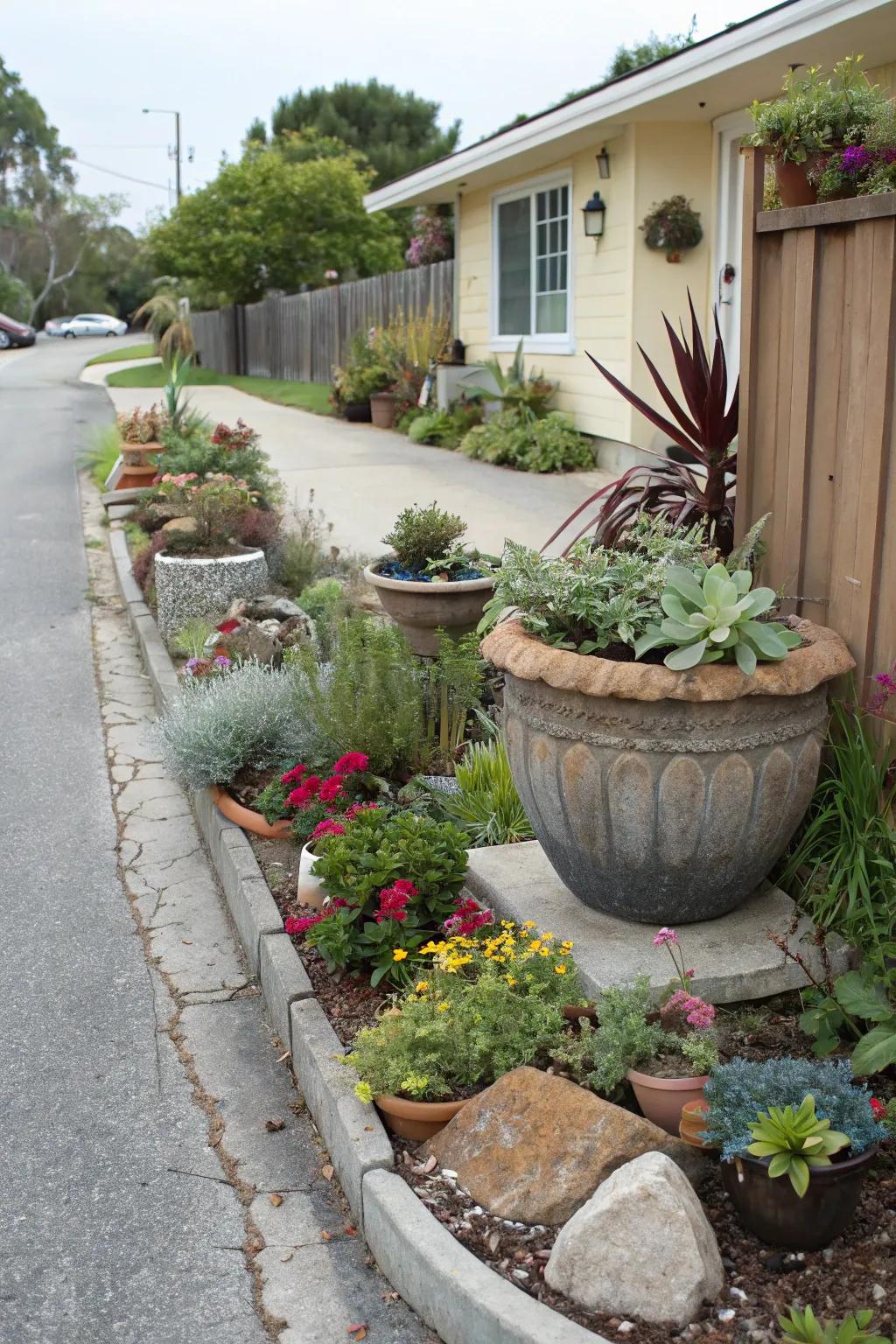 Express creativity with an eclectic mix of planters.
