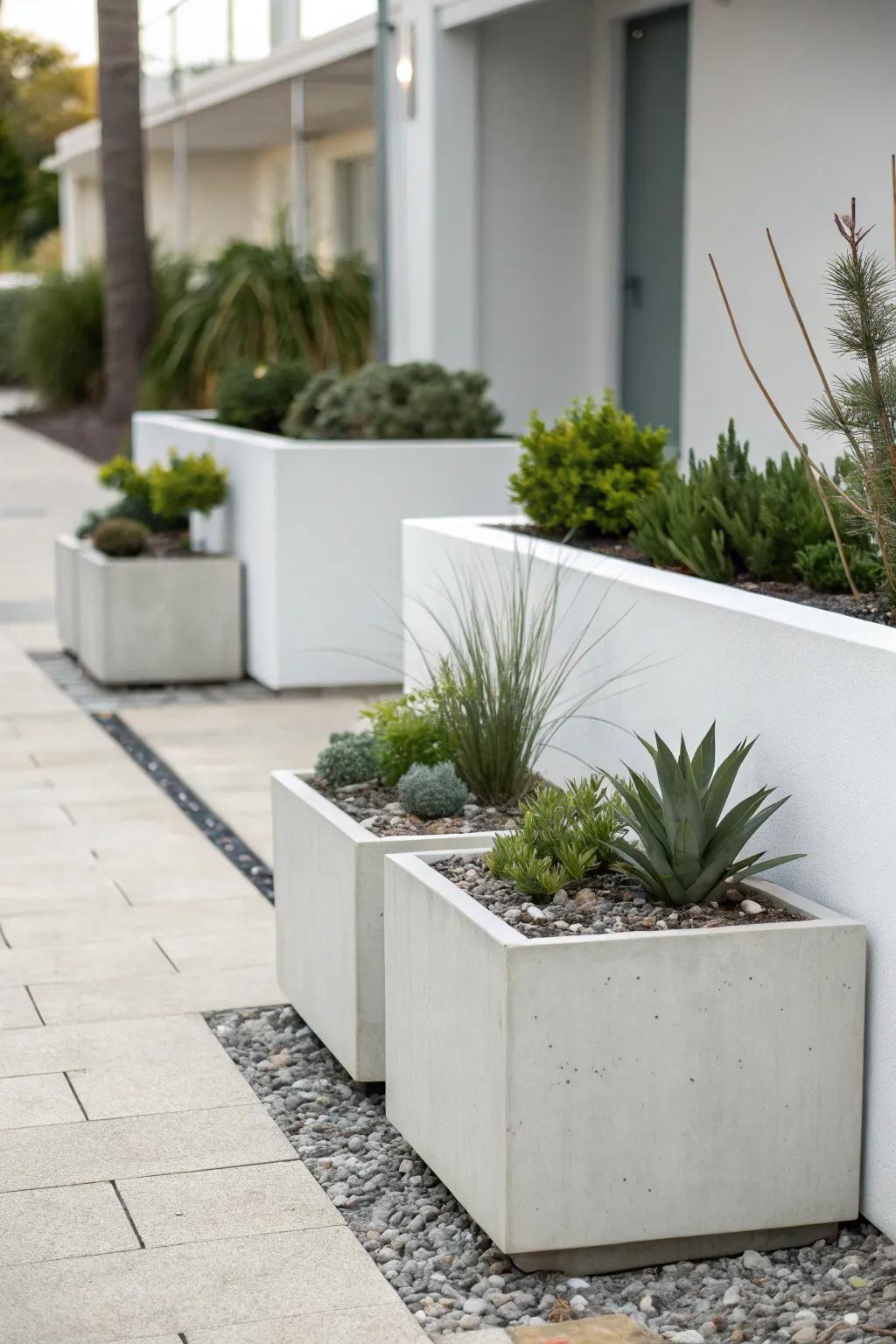 Achieve elegance with minimalist planter designs.