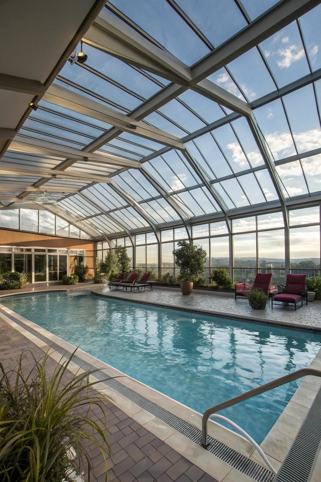 Retractable roof offering adaptable indoor-outdoor experience.