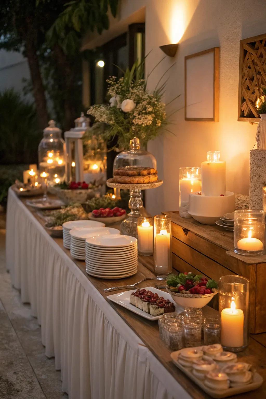 Candles add warmth and romance to any evening gathering