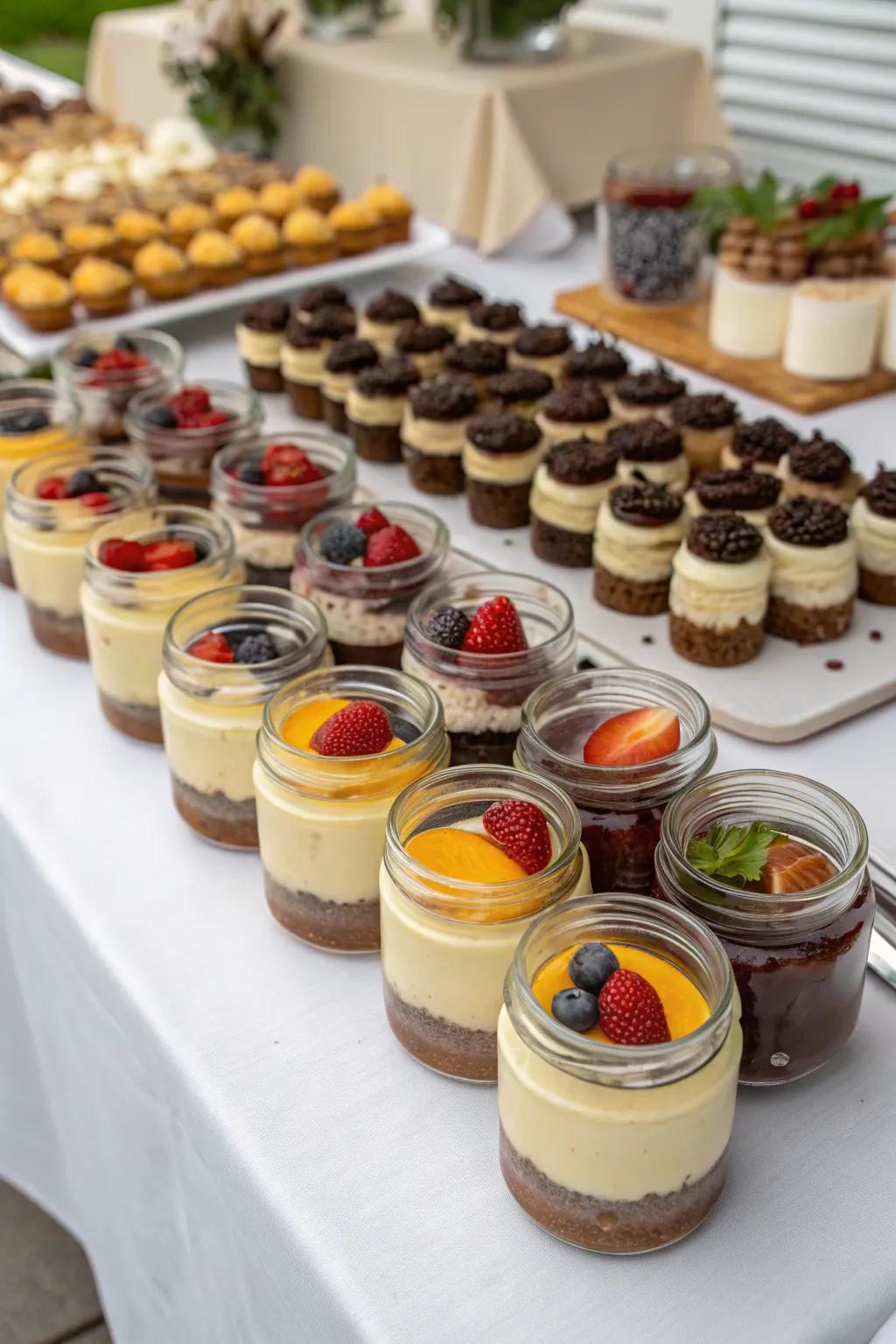 Mini dessert jars offer a charming and convenient treat